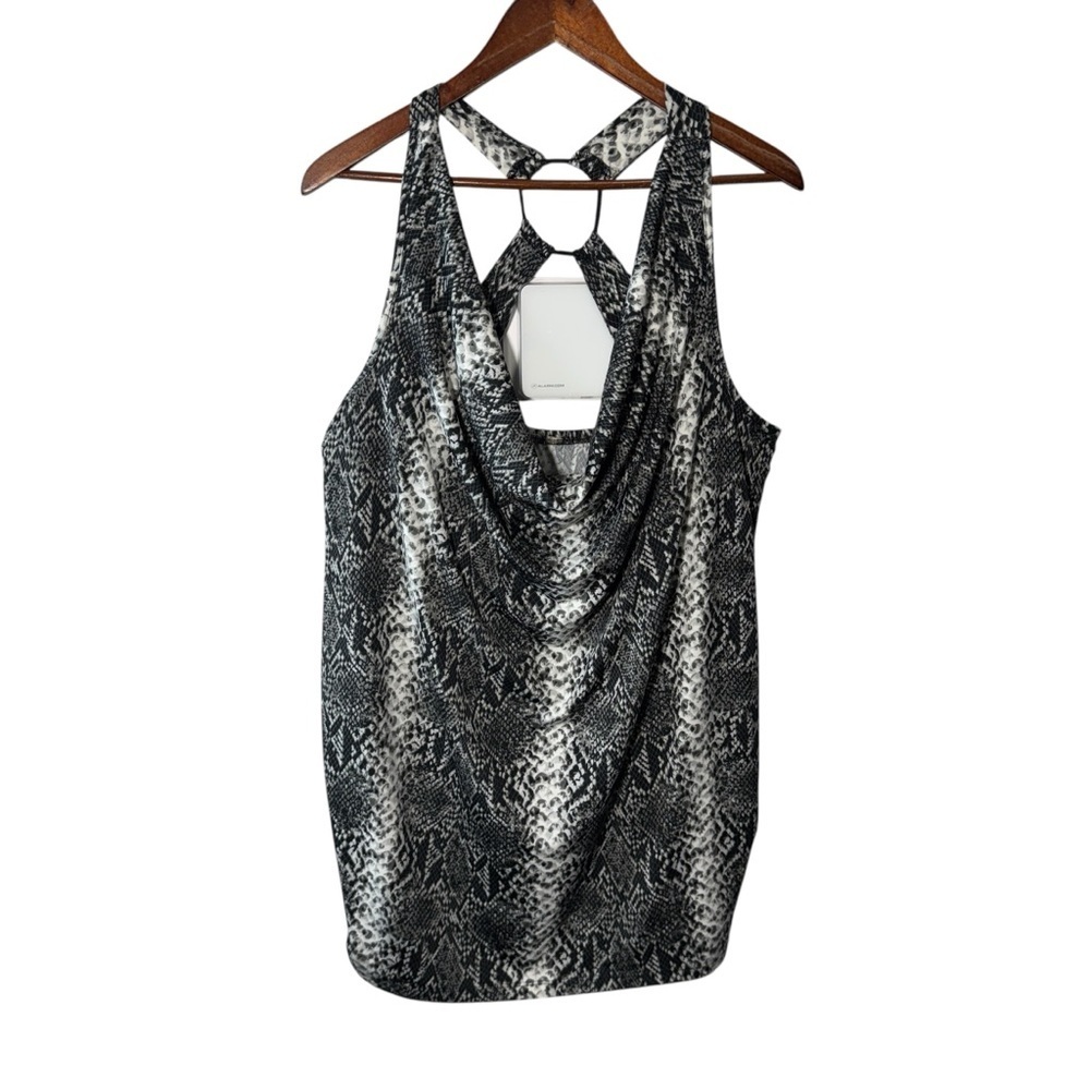 Python-print Cowl-neck Sleeveless Top Size Medium Large